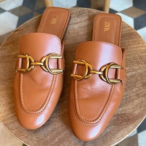 Zara Women's Brown Mule Loafers (EU 38, US 7.5)